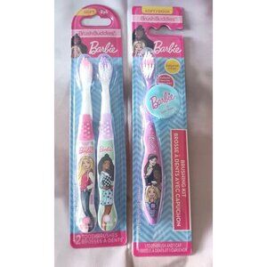 Brush Buddies Barbie Soft Toothbrush Set + 1Travel Cap Gentle Bristles for Kids